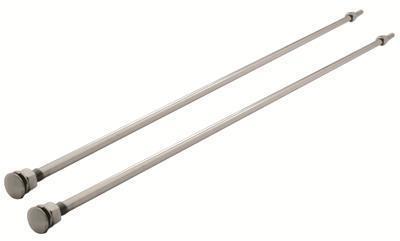 United pacific radiator support rod stainless steel polished 26 in. length pair