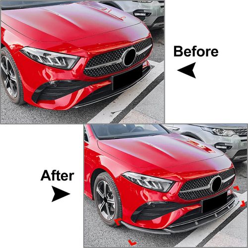 Front bumper spoiler splitters lip fit for mercedes benz a class cla class 2023+