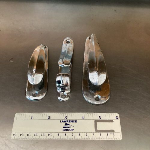 Vintage chrome plated brass? boat cleats lot of three