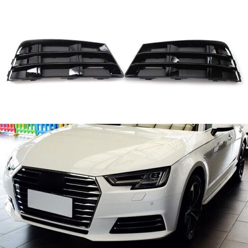 Pair front bumper fog light grille cover lower for audi a4 b9 2016-2018 2017