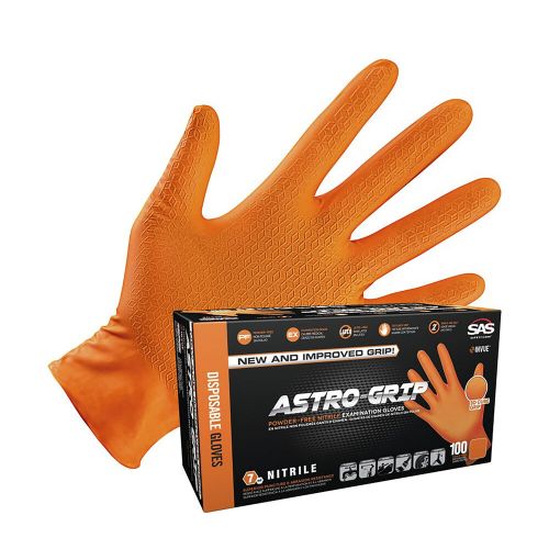 Astro-grip 3d cube grip powder-free exam grade nitrile - 7 mil - 100 gloves -