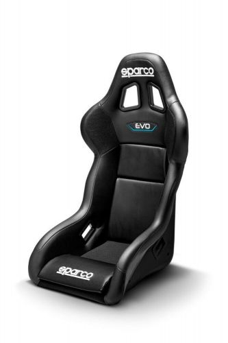 Sparco evo qrt competition vinyl black seat ultra-light fiberglass shell