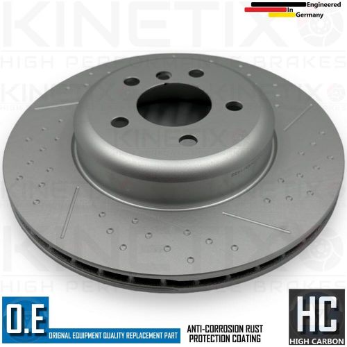 For bmw 435d m sport rear dimpled grooved brake discs mintex pads sensor 345mm