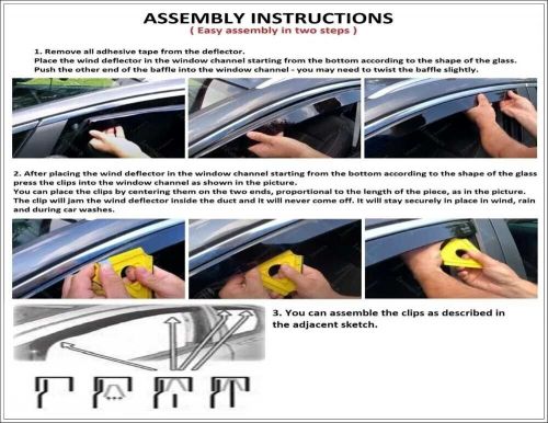 For vauxhall mokka/mokka x mk1 2012-2020 5 door wind rain deflectors 4pc tinted