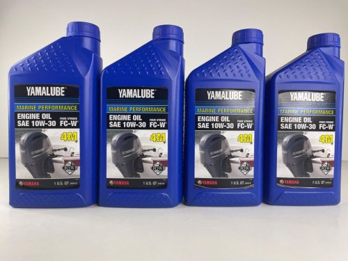 4qt yamalube marine performance engine oil sae 10w-30 four stroke fc-w