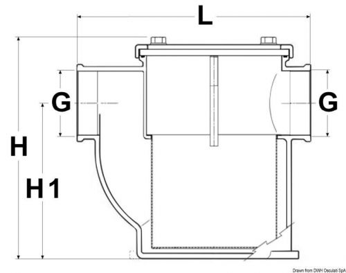 Osculati water filter n-p brass 2&#034;