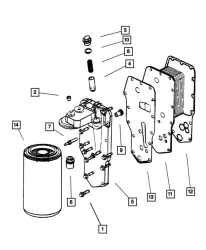 Genuine mopar engine oil cooler 4713985ab