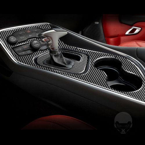 For dodge challenger 2015+ carbon fiber central console gear shift cover trim