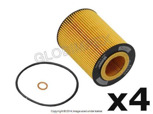 Bmw (96-07 6cyl) engine oil filter kit (4) hengst new + 1 year warranty