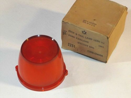 Nos nors 1963 ford fairlane tail light lens / c3oz-13450-a / nice &amp; rare to find