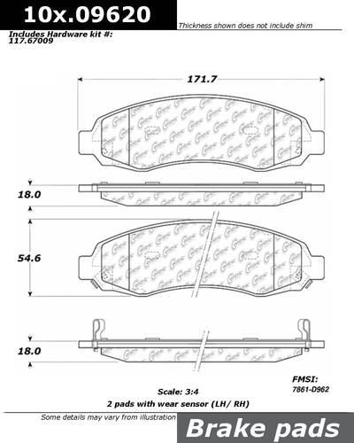 Centric 106.09620 brake pad or shoe, front