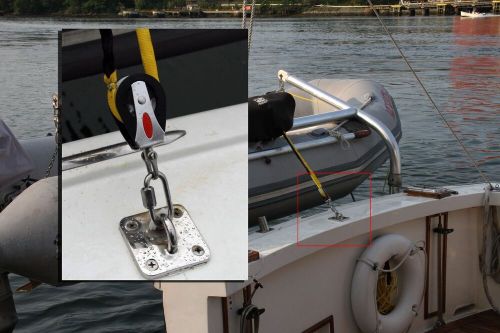 Dinghy davits,wireless remote, stainless  steel maine built