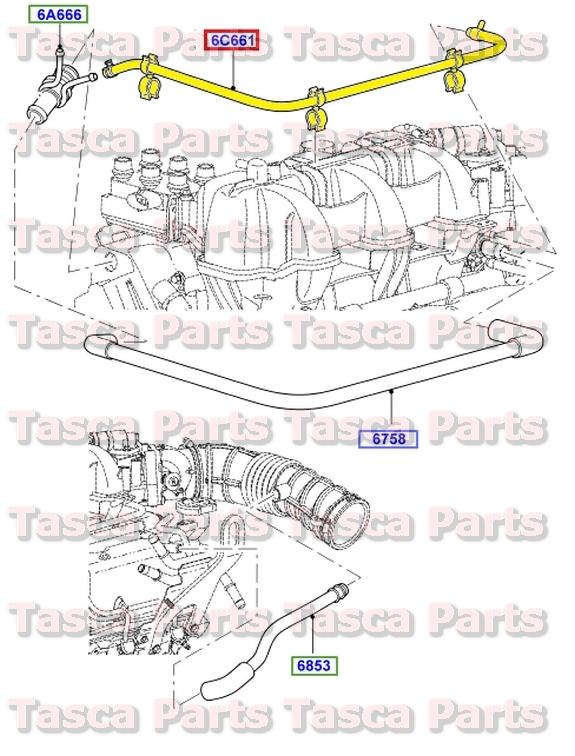 New oem emission crankcase rear hose 4.0l v6 ford ranger sport trac & sport