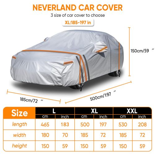 Xl full car cover outdoor waterproof all weather protection anti-uv dust outdoor