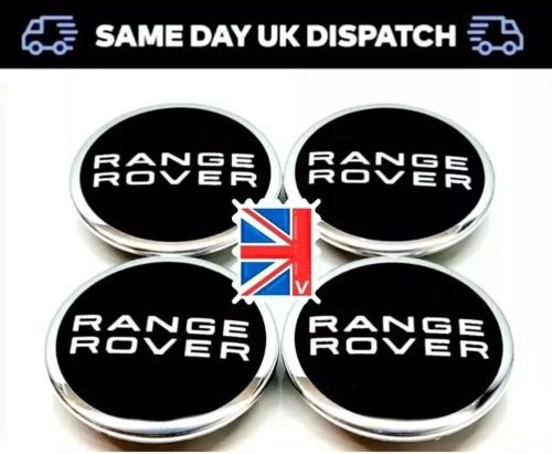 Land rover range rover wheel centre cap black and chrome 63mm  x4