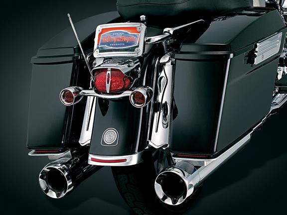 Kuryakyn 3165 chrome curved laydown license plate mount for harley road king