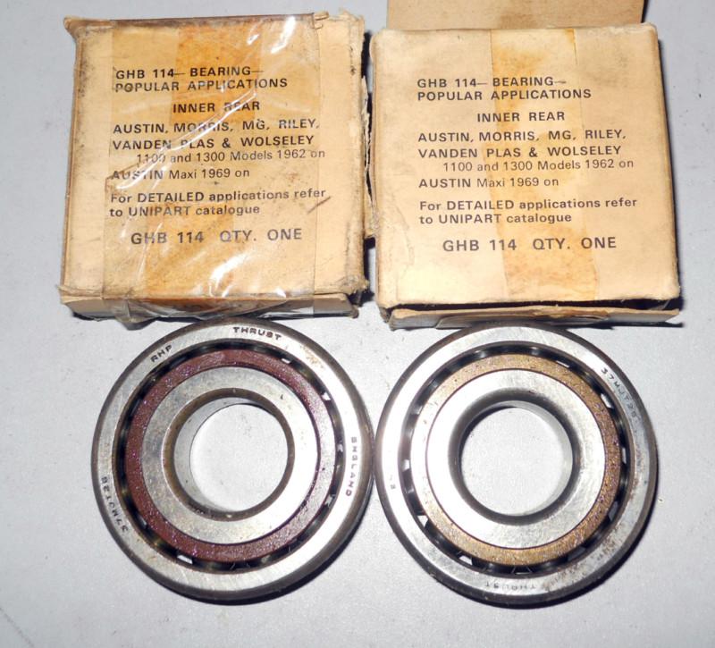 Nos pair of inner rear wheel bearing ghb114. mg / morris / austin 1100/1300 --->