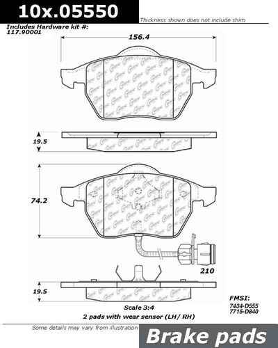 Centric 104.05550 brake pad or shoe, front