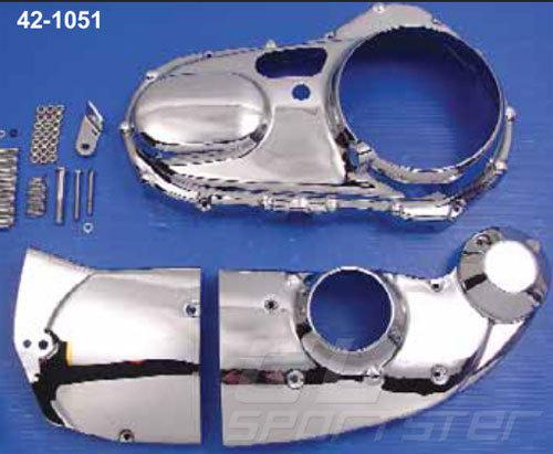 Chrome primary cam sprocket cover trim kit for 2004-2011 harley sportster steel