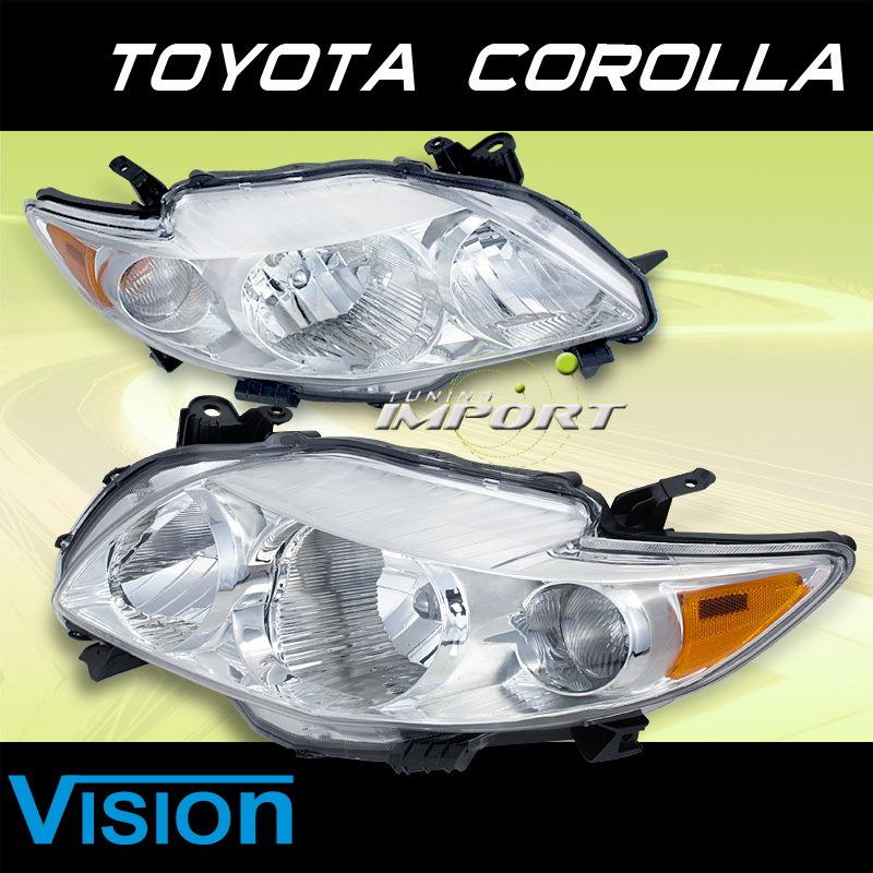 09 -11 toyota corolla vision chrome sport style replacment head light left+right