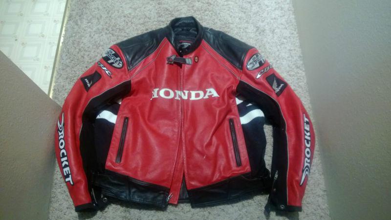 Red leather honda joe rocket cbr jacket with padding size 48