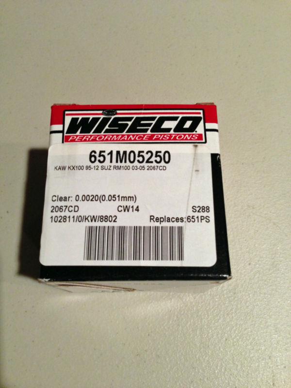 Wiseco kx100 piston kit - piston, piston pin, rings, circlips 651m05250 kx 100