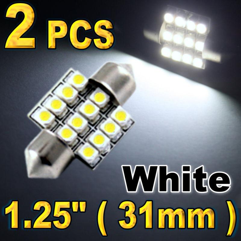 2x super bright white map dome led lights bulbs 31mm 12smd festoon de3157 de3022