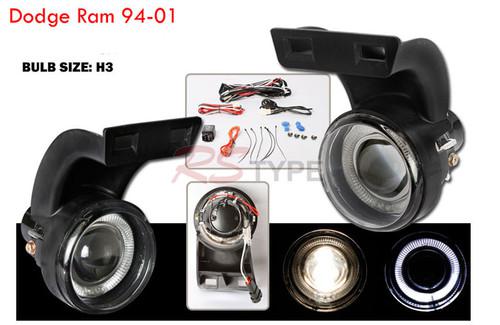 1994-2001 dodge ram oe halo projector driving fog lights lamp kit 