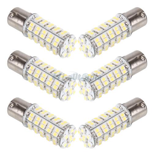 6x car 1156 ba15s 68 smd led white turn tail brake corner light lamp bulb 12v us