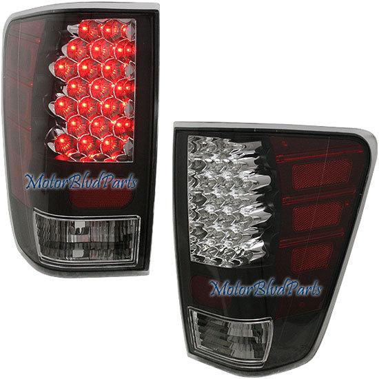 04-09 titan led black tail lights rear brake lamps pair