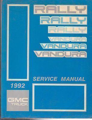 1992 gmc rally\gmc vandura factory issue repair manual