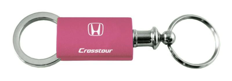Honda crosstour pink anodized aluminum valet keychain / key fob engraved in usa