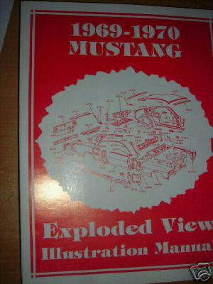 1969 1970 ford mustang exploded view factory parts diagrams manual mach 1 boss