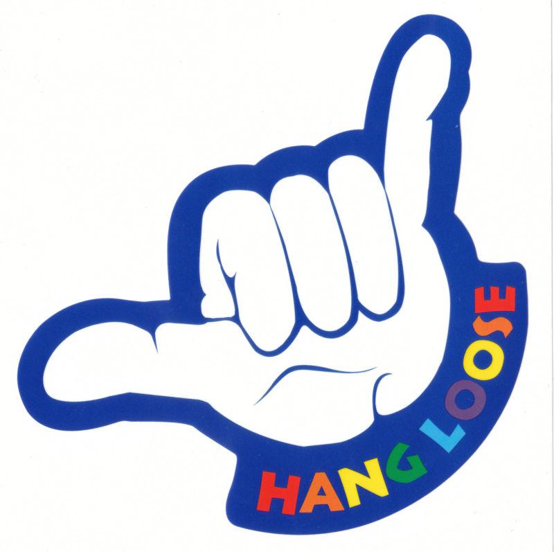 Shaka hang loose multi-colored car windows boat vinyl decal hawaii sign dd-007