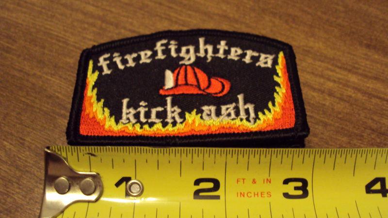 Firefighters kick ash biker patch iron-on motorcycle vet rocker