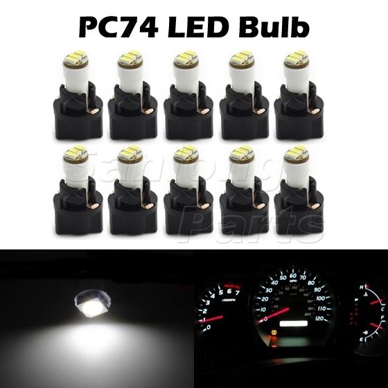 10x pc74 twist socket instrument panel cluster plug white dash light bulb 37 307