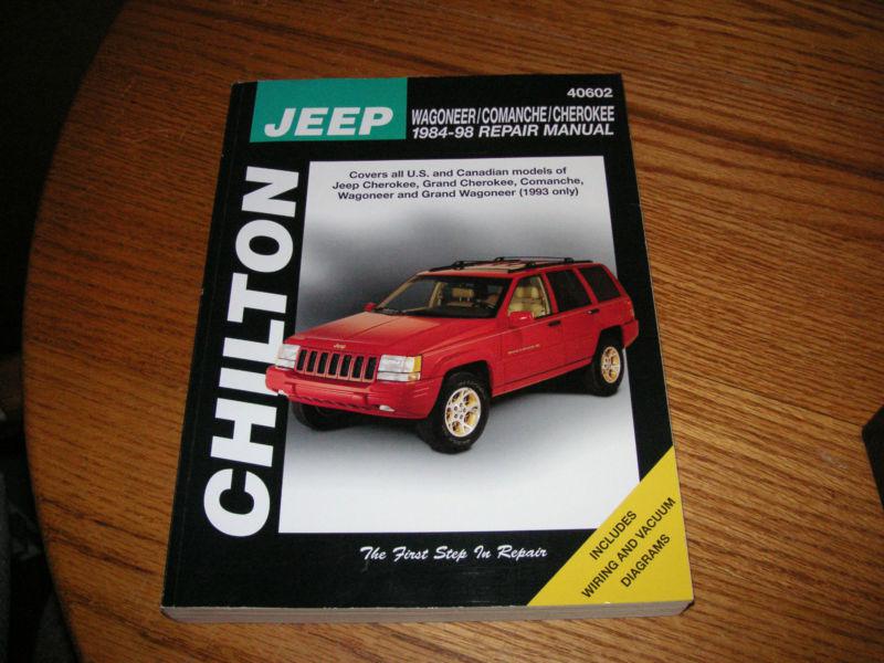 Chilton jeep wagoneer/ comanche/ cherokee 1984-98 repair manual 