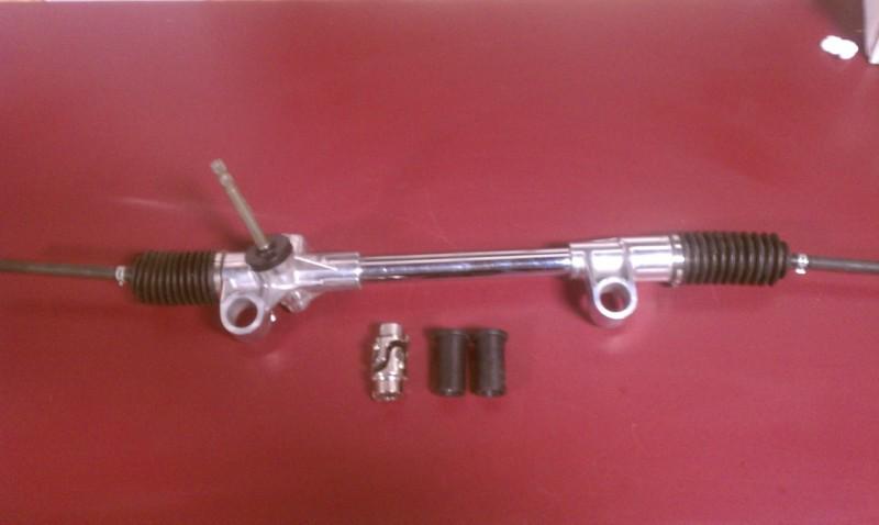 Mustang ii chrome manual steering rack & pinion with polished u-joint + bushings