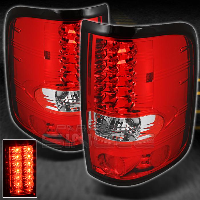 04-08 ford f150 pickup truck styleside red clear led tail lights pair left+right