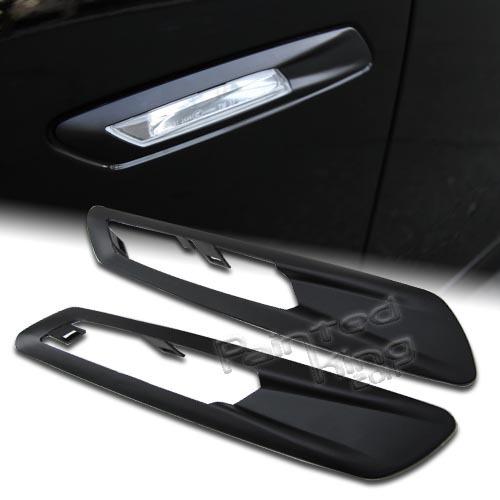 Matte black bmw f10 5er 4dr side fender light trim cover