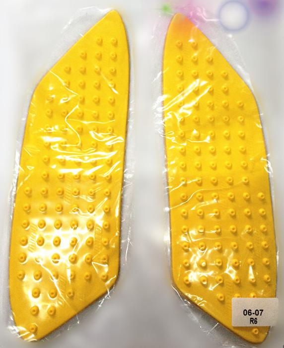 Tank traction side pad gas knee grip protector yzf r6 2006-2007 yellow 06 07 ok