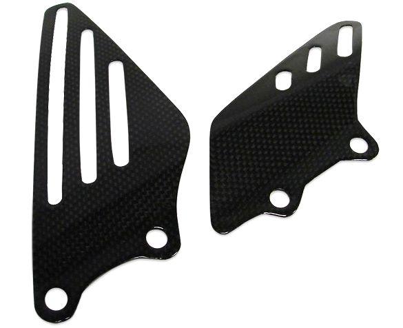 Carbon fiber heel plate foot guards for 06-13 kawasaki zx14 zx-14 zx14r zzr1400