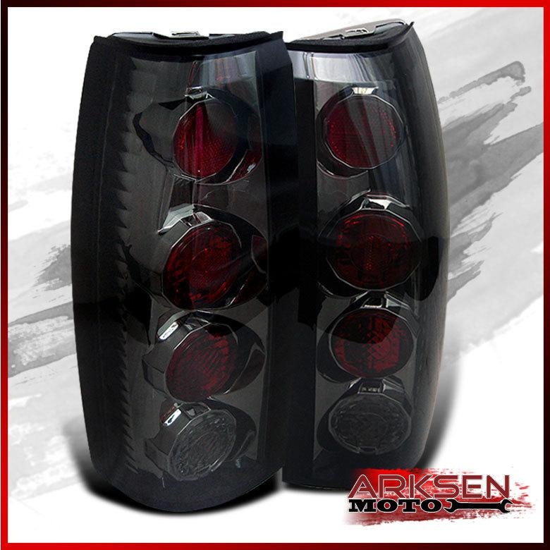 88-98 chevy gmc c10 c/k suburban tahoe yukon sierra blazer smoke tail lights set