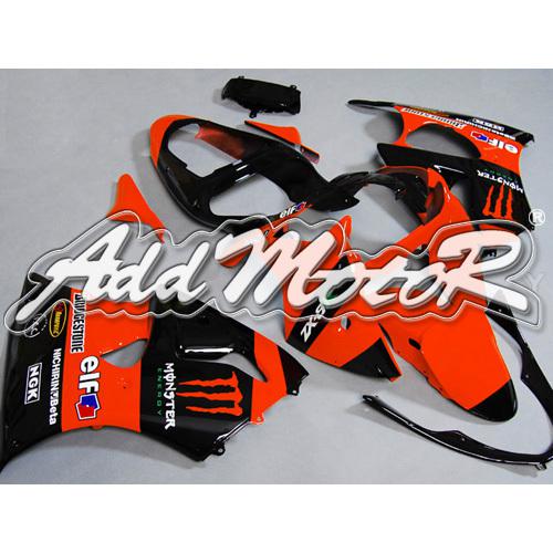 Injection molded fit zzr600 2005 2006 zx-6r 2000-2002 orange black fairing 60w32