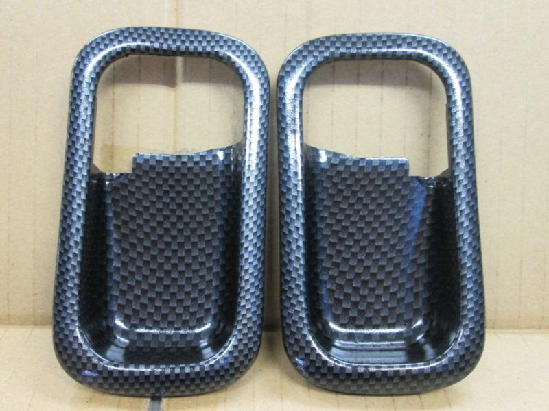 [h3715] jdm:nissan:skyline:ecr33:carbo​n look finish inner handle bezel x2set