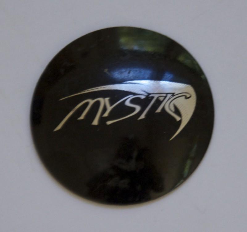 Mystic wheel center cap 1.5" black sticker/logo/emblem