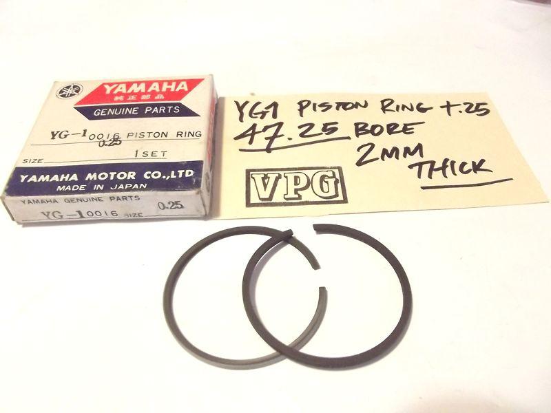 Yamaha yg1 yg1t piston ring set  +.25mm os 47.25mm  2mm thick nos oem