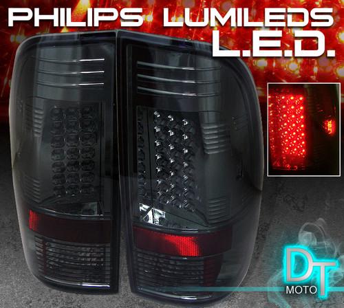 Smoked 97-03 f150 99-07 f250 f350 f450 f550 philips-led perform tail lights lamp