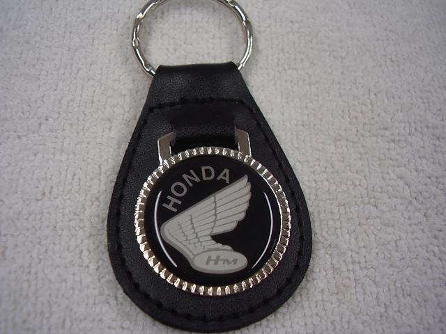   honda  motorcycle    key chain  black leather fob