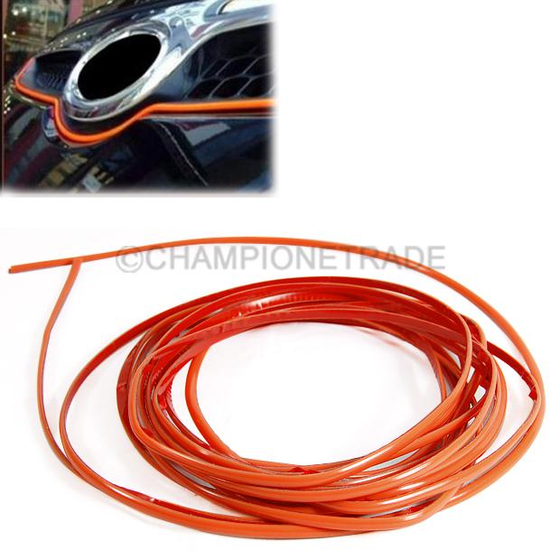 Car orange decoration moulding trim strip for handle cover dash board stereos 